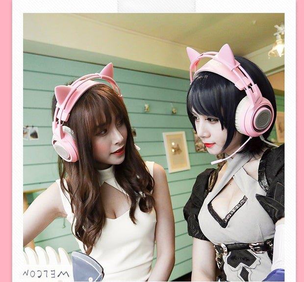 G951 Gaming Headset USB 7.1 Virtual Surround Sound Headsets LED Cat Ear Headphones