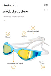 Racing HD Anti-fog Waterproof Swimming Glasses